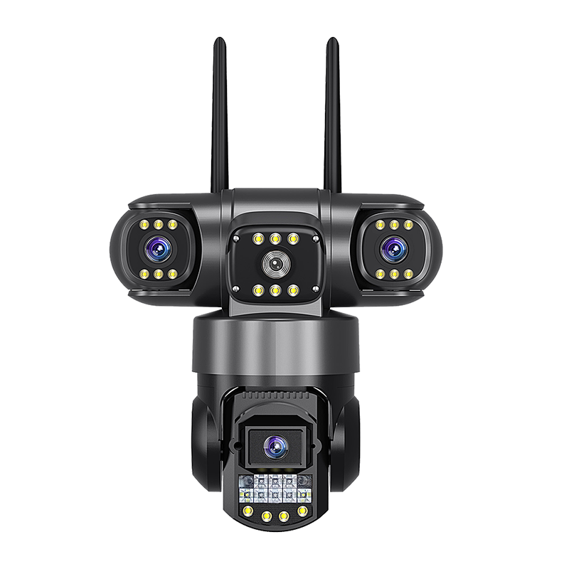 Triple-Lens 24/7 Powered 3MP wifi/4G Security Camera